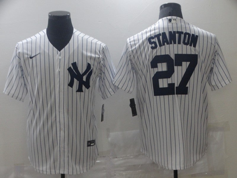 Men's New York Yankees Giancarlo Stanton #27 White Baseball Jersey